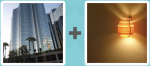 Pictoword level 155 - Skyscraper Glass High Lamp Light
