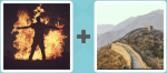 Pictoword level 436 - Fire Flames Burn Wall China