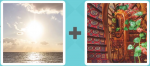 Pictoword level 455 - Ocean Sky Sun Clouds Staircase Winding