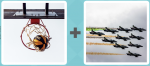 Pictoword level 496 - Hoop Net Basketball Dunk Red Arrows Jets Planes