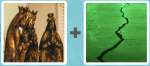 Pictoword level 544 - Three Wise Men Magi Sages Kings Bronze Brass Statues Figures Crack Green Earthquake Shatter