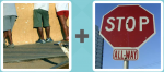 Pictoword level 78 - Shorts Legs Stop Sign