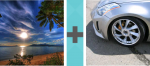 Pictoword Games level 28 - Paradise Beach Sky Sea Sun Car Wheel Rims
