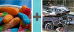 Pictoword Games level 9 - Candy Sweets Sugar Crash Crumple Wrecks Crush