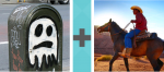 Pictoword Superheroes level 11 - Ghost Boo Trash Horse Cowboy
