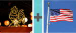 Pictoword US Politics level 12 - Chicken Hen Cock USA Flag America